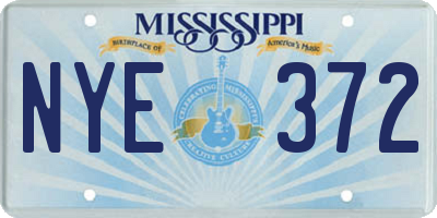MS license plate NYE372