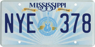 MS license plate NYE378