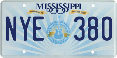 MS license plate NYE380