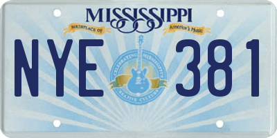 MS license plate NYE381