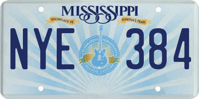 MS license plate NYE384
