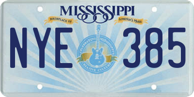 MS license plate NYE385