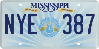 MS license plate NYE387