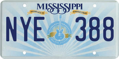 MS license plate NYE388