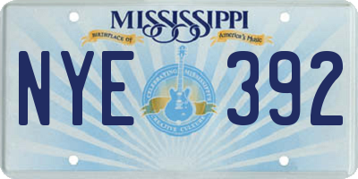 MS license plate NYE392