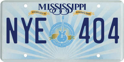 MS license plate NYE404