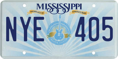 MS license plate NYE405