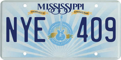 MS license plate NYE409