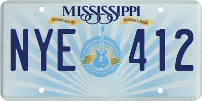 MS license plate NYE412