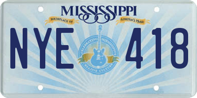 MS license plate NYE418