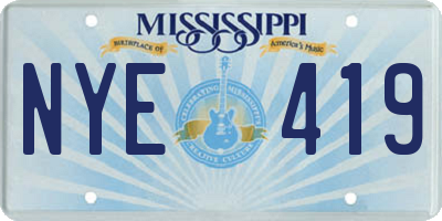 MS license plate NYE419
