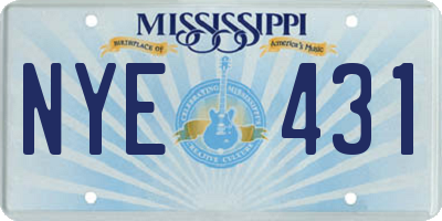 MS license plate NYE431