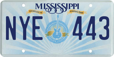 MS license plate NYE443