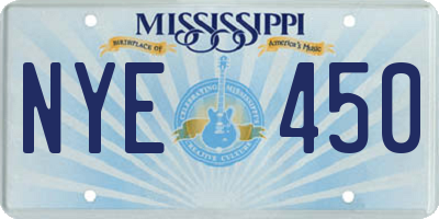 MS license plate NYE450