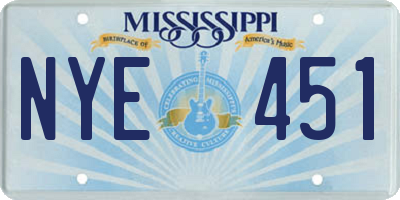 MS license plate NYE451