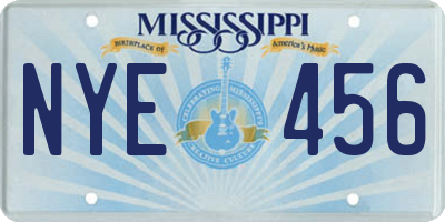 MS license plate NYE456