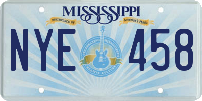 MS license plate NYE458