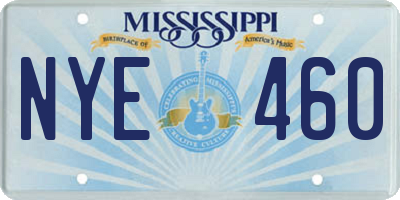 MS license plate NYE460