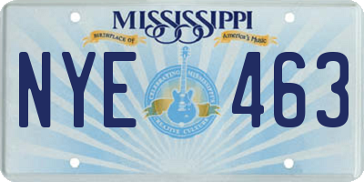 MS license plate NYE463