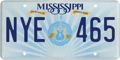 MS license plate NYE465