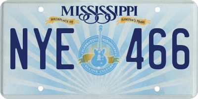 MS license plate NYE466