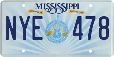 MS license plate NYE478
