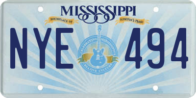 MS license plate NYE494