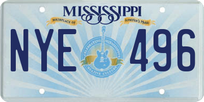 MS license plate NYE496