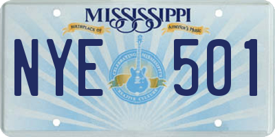 MS license plate NYE501