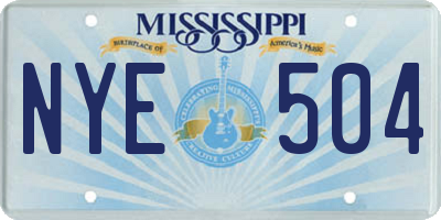 MS license plate NYE504