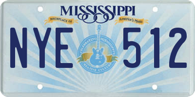 MS license plate NYE512