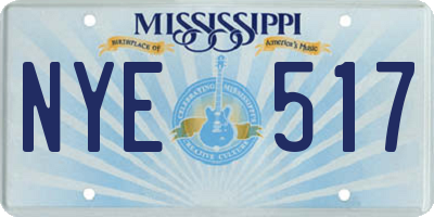 MS license plate NYE517