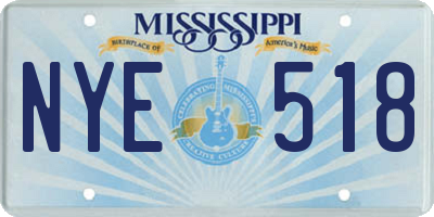 MS license plate NYE518
