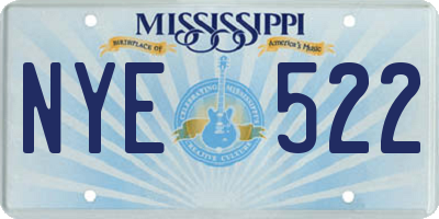 MS license plate NYE522