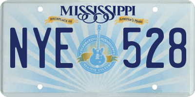MS license plate NYE528