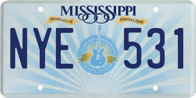 MS license plate NYE531