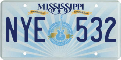 MS license plate NYE532