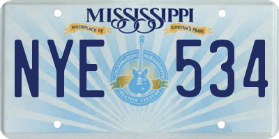 MS license plate NYE534