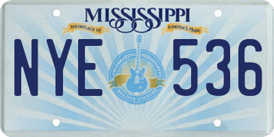 MS license plate NYE536