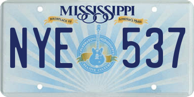 MS license plate NYE537