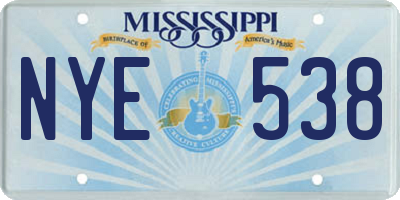 MS license plate NYE538