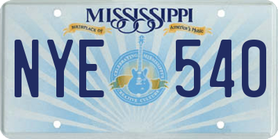 MS license plate NYE540