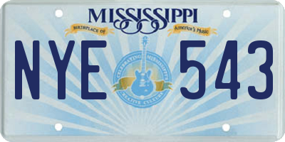 MS license plate NYE543