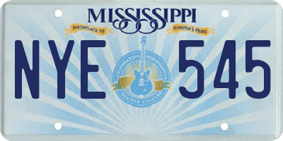 MS license plate NYE545