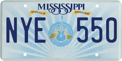 MS license plate NYE550