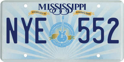 MS license plate NYE552