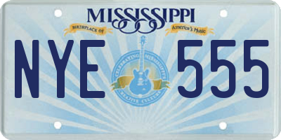 MS license plate NYE555