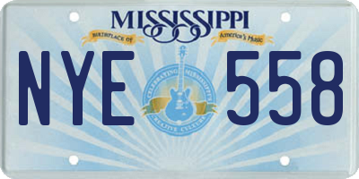 MS license plate NYE558