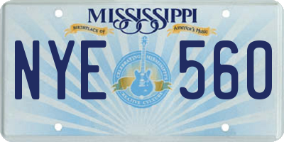 MS license plate NYE560
