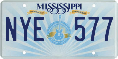 MS license plate NYE577